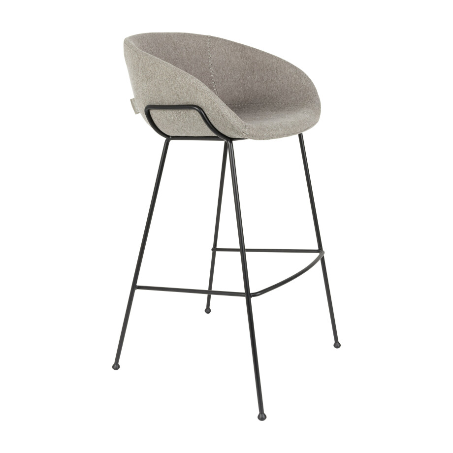 Zuiver Barkruk 'Feston' Stof, kleur Grijs (zithoogte 76cm) Zuiver Barkruk 'Feston' Stof, kleur Grijs (zithoogte 76cm) afbeelding 1