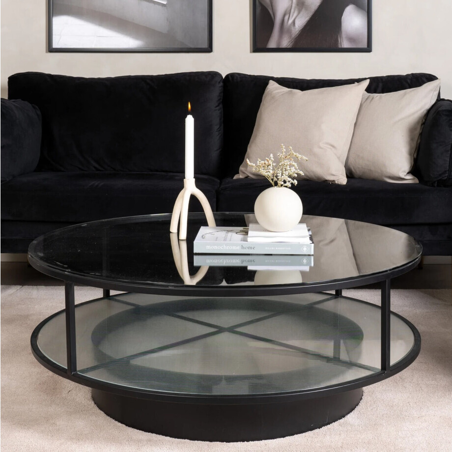 Nohr Ronde Salontafel 'Nivea' Glas, 100cm afbeelding 1