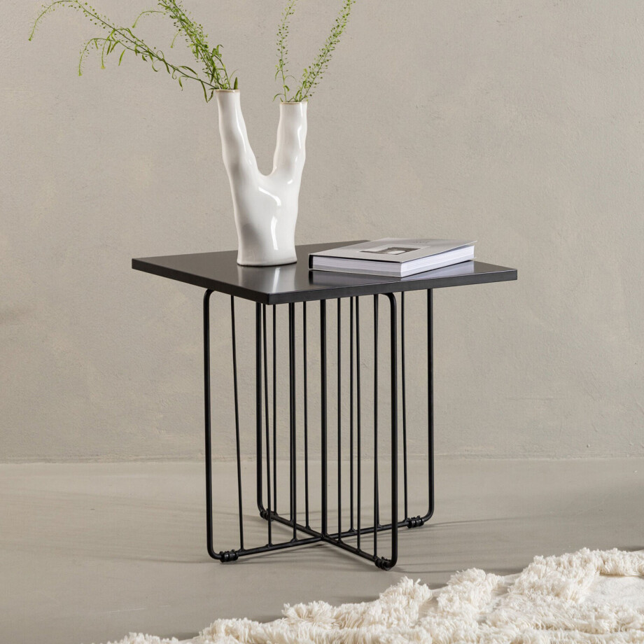 Nohr Salontafel 'Ashlynn' 40 x 40cm, kleur Zwart afbeelding 1