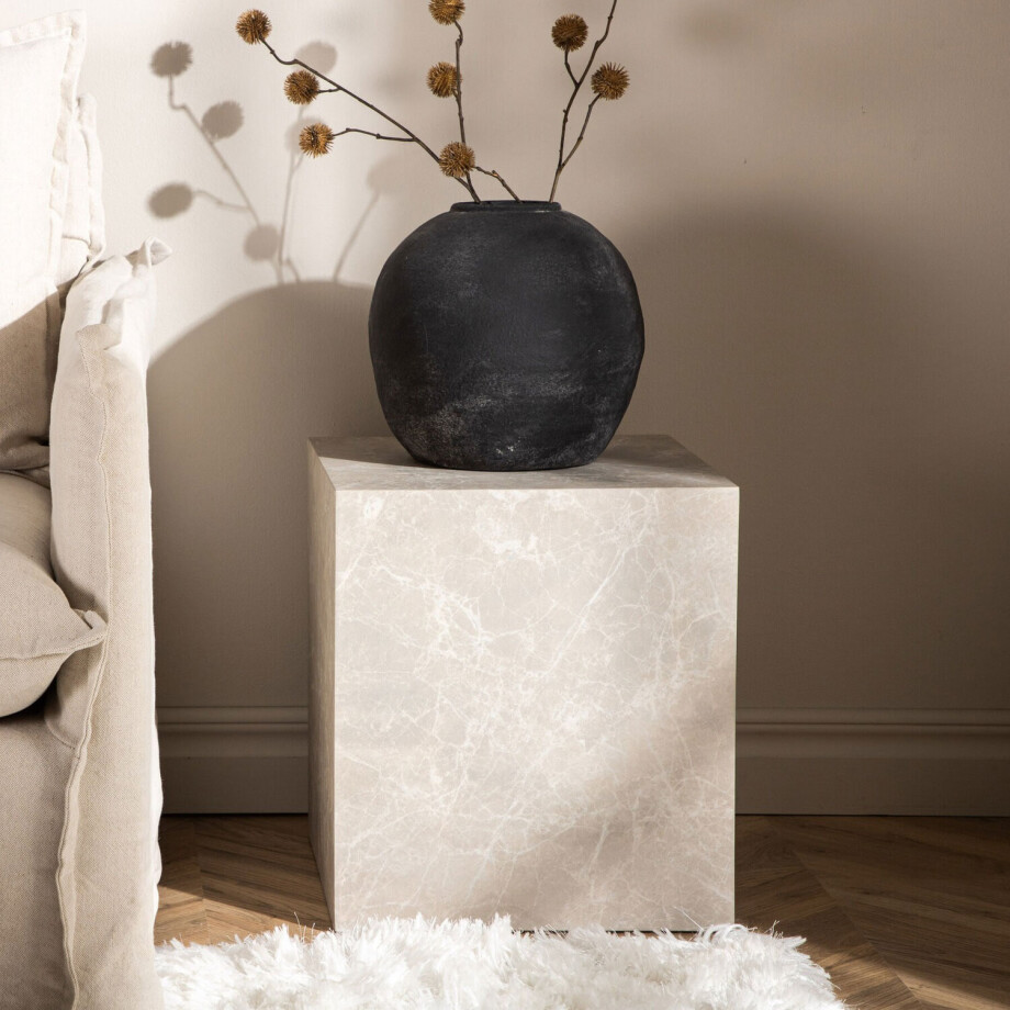Nohr Salontafel 'Katiana' Marmerlook, 40 x 40cm, kleur Beige afbeelding 1