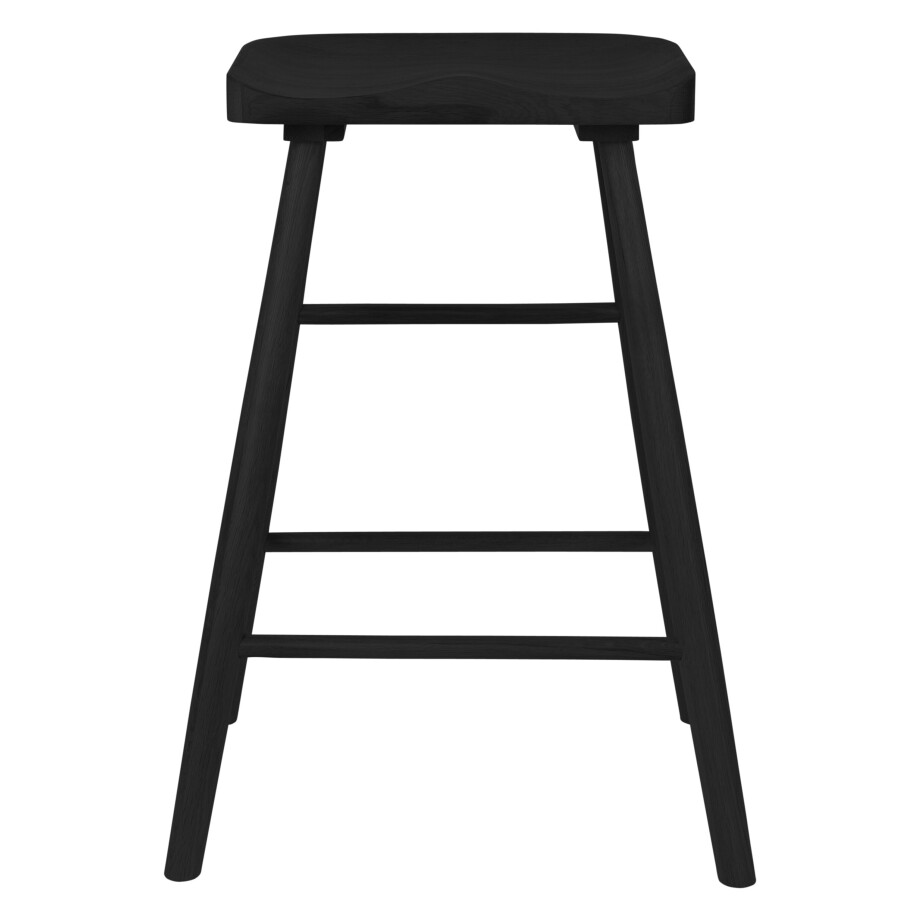 ZILT Barstoel 'Marky' Eikenhout, kleur Zwart (zithoogte 64cm) ZILT Barstoel 'Marky' Eikenhout, kleur Zwart (zithoogte 64cm) afbeelding 1