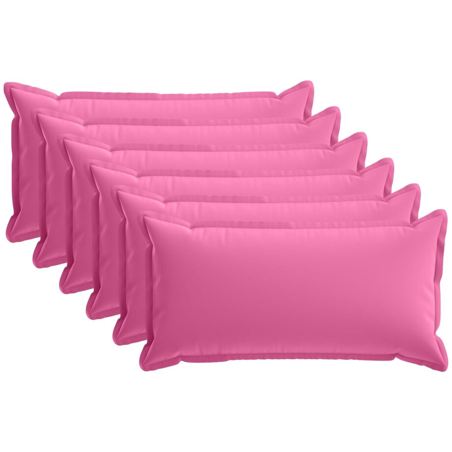 vidaXL - Kussen - met - kussen - HOUTEN - 6 - st - Roze - Polyester vidaXL - Kussen - met - kussen - HOUTEN - 6 - st - Roze - Polyester afbeelding 1