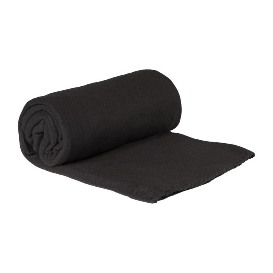 Fleece deken - zwart - 160x130 cm afbeelding 