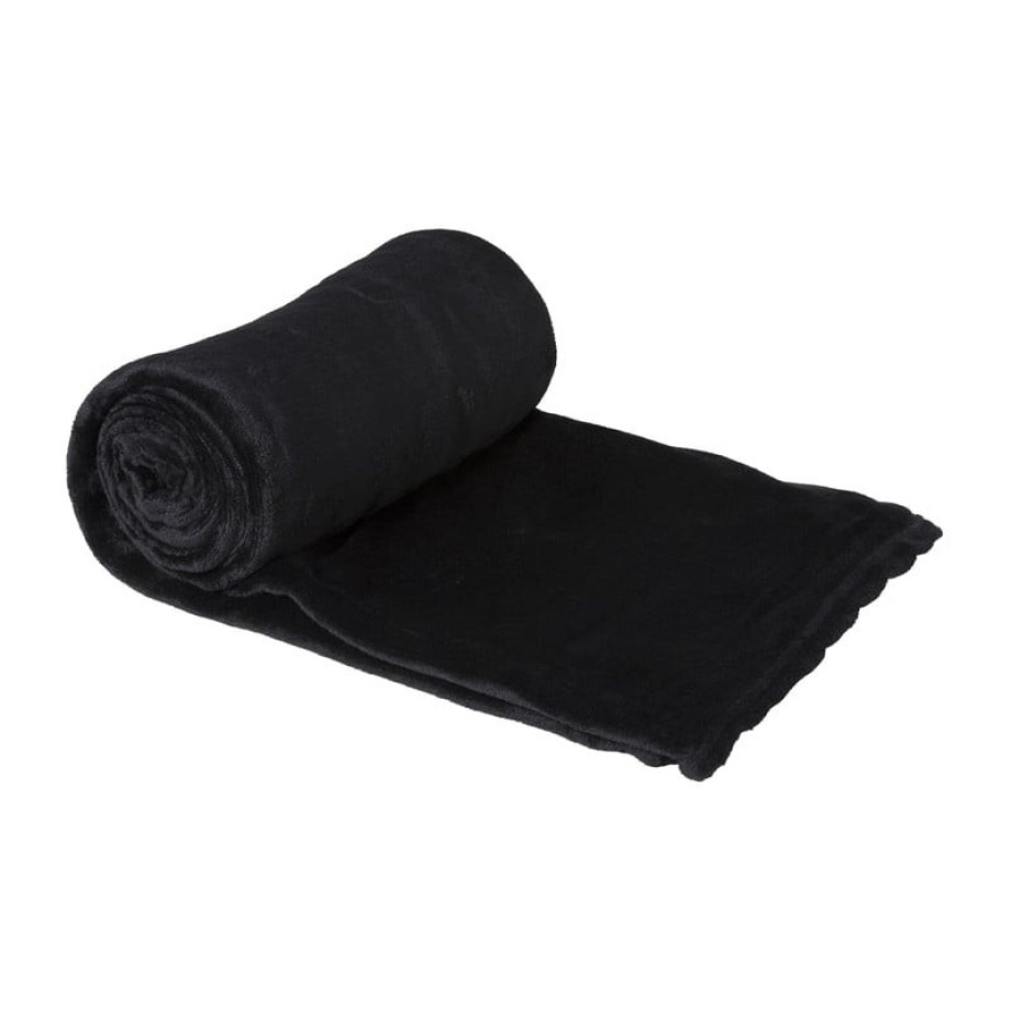 Fleece deken - zwart - 200x150 cm afbeelding 