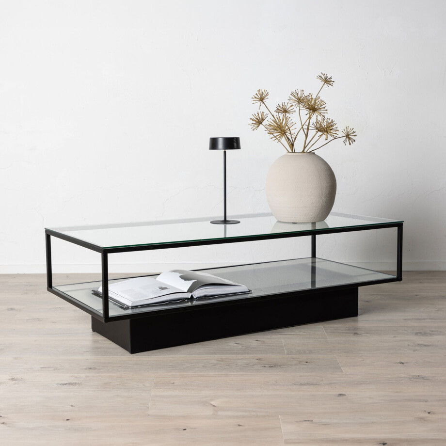 Nohr Salontafel 'Sheema' Glas, 130 x 60cm, kleur Zwart afbeelding 1