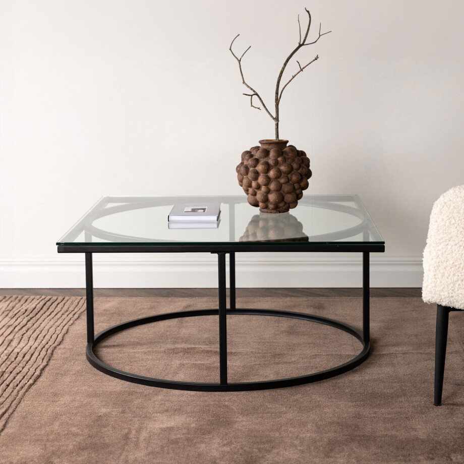 Nohr Salontafel 'Nycole' Glas, 90 x 90cm afbeelding 1