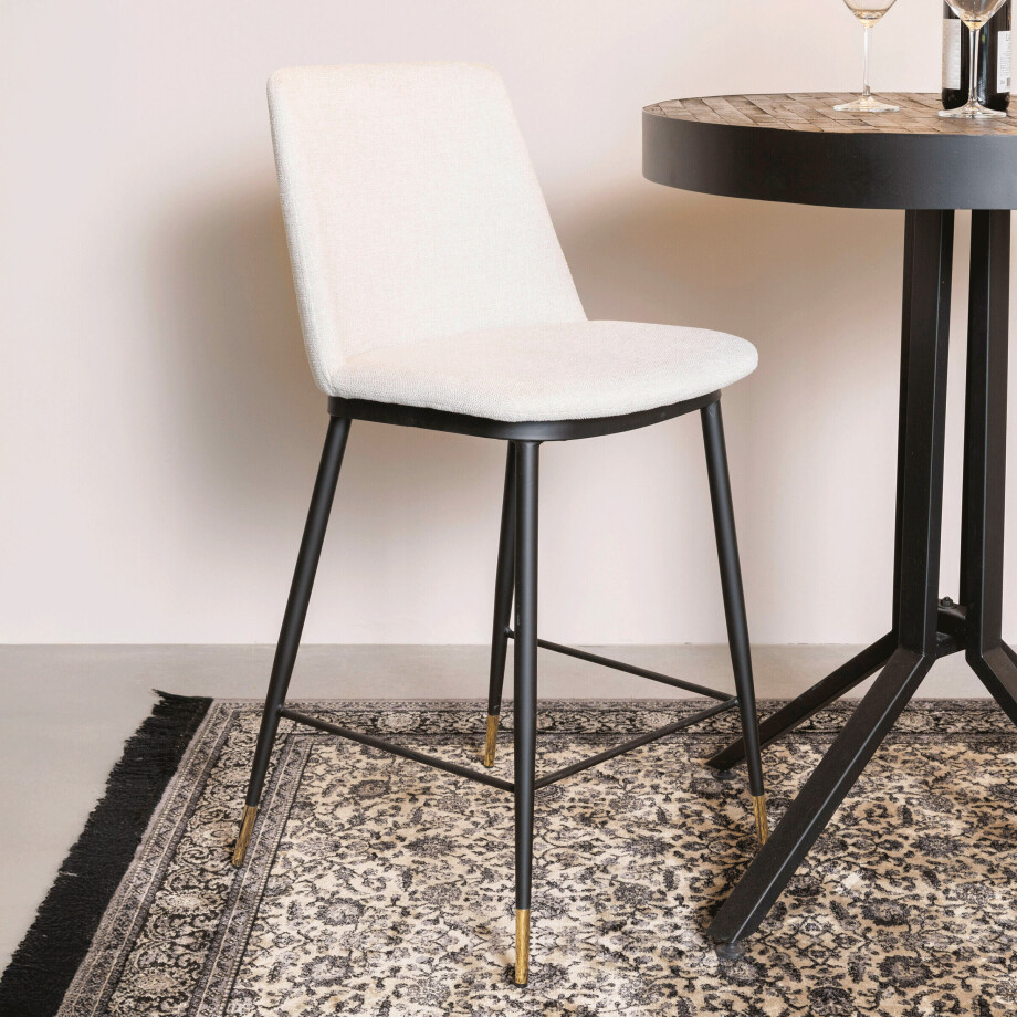 ZILT Barstoel 'Younes' kleur Beige (zithoogte 65cm) ZILT Barstoel 'Younes' kleur Beige (zithoogte 65cm) afbeelding 1