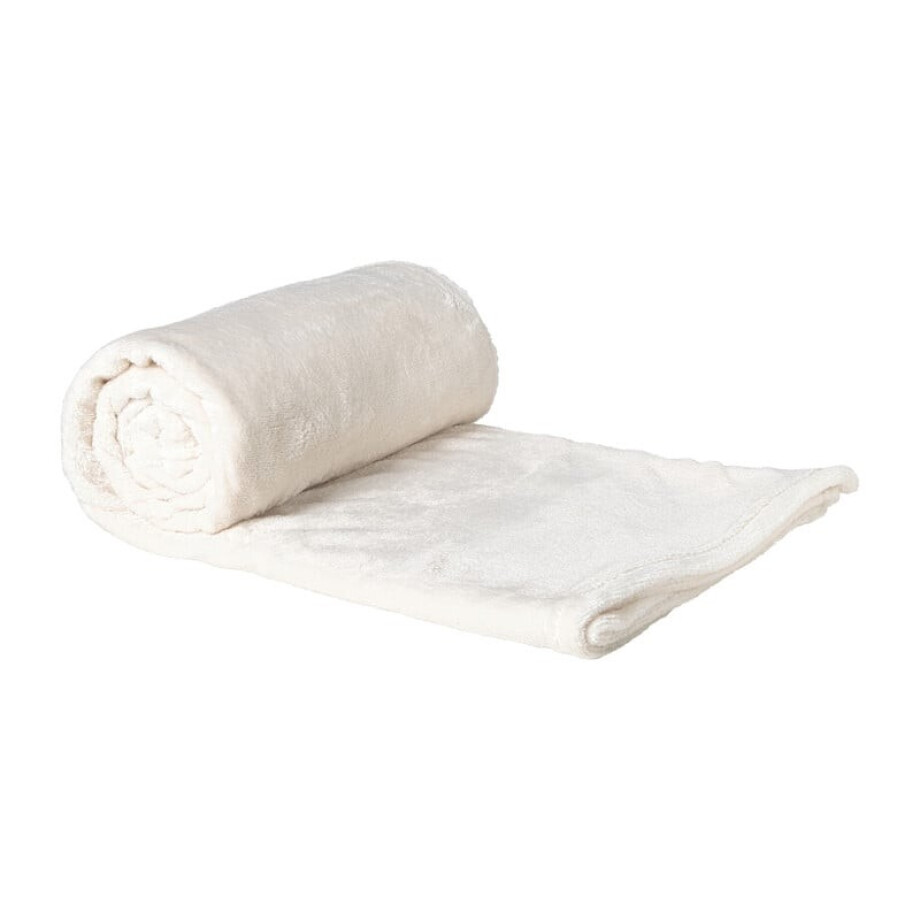 Fleece deken - beige - 200x150 cm Fleece deken - beige - 200x150 cm afbeelding