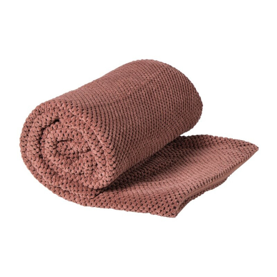 Plaid blokjes - roze - 130x160 cm afbeelding 