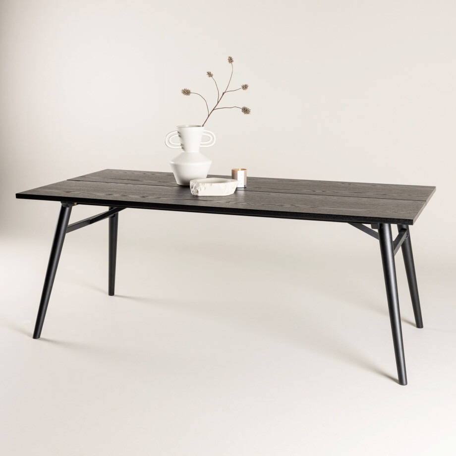 Nohr Eettafel 'Lateka' 195 x 95cm, kleur Zwart afbeelding 1