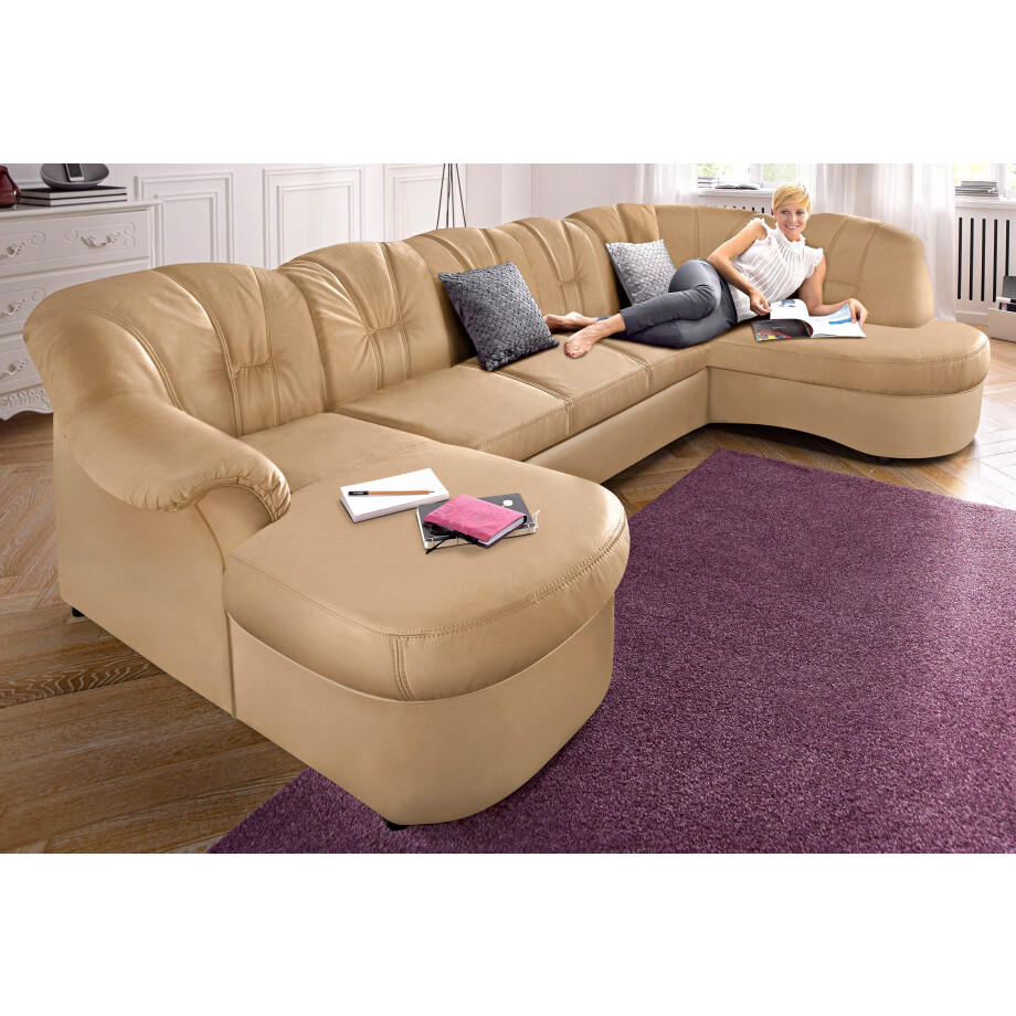 DOMO collection Zithoek Flores ook in leren bekleding, B/D/H: 293/180/86 cm, U-vorm (3 stuks) afbeelding 1