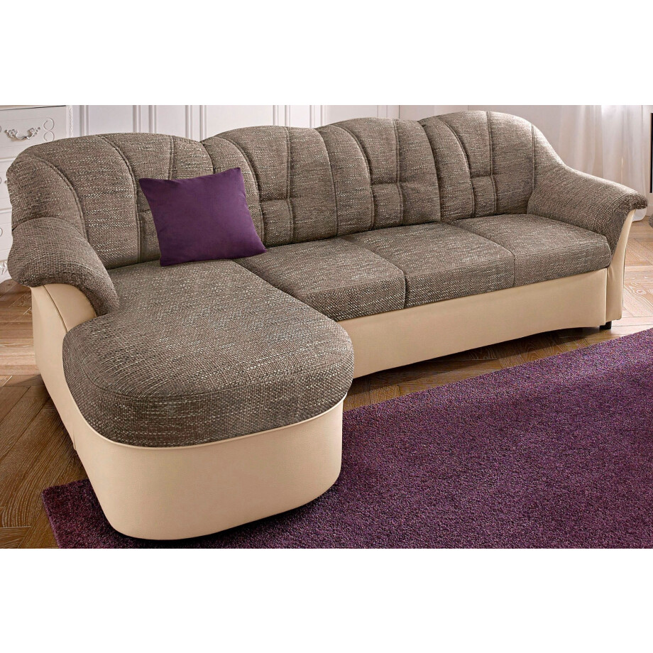 DOMO collection Hoekbank Flores slaapbank, B/D/H: 233/142/86 cm, L-vorm naar keuze met slaapfunctie, naar keuze met binnenvering, ook in leer afbeelding 1