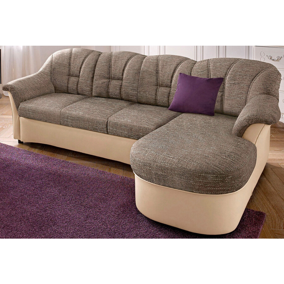 DOMO collection Hoekbank Flores slaapbank, B/D/H: 233/142/86 cm, L-vorm naar keuze met slaapfunctie, naar keuze met binnenvering, ook in leer afbeelding 1