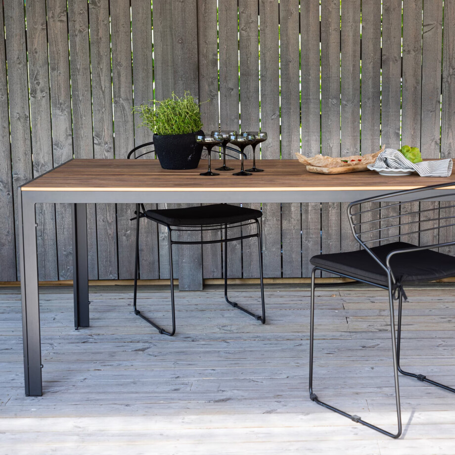 Nohr Tuintafel 'Erikka' 205 x 90cm, kleur Zwart Nohr Tuintafel 'Erikka' 205 x 90cm, kleur Zwart afbeelding 1