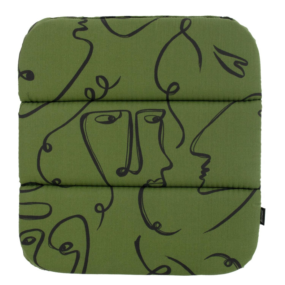 Delphine zitkussen 40x40cm   Faces green afbeelding 