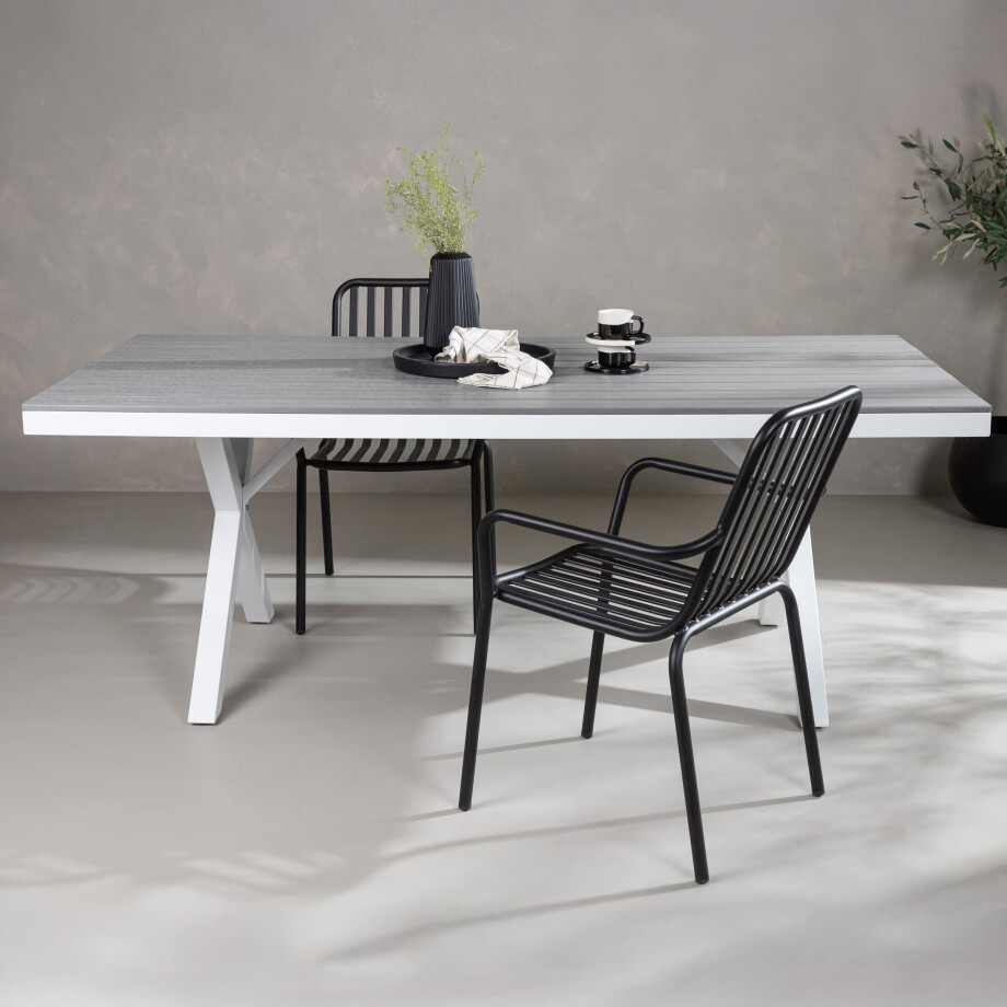 Nohr Tuintafel 'Ceddrick' 200 x 100cm, kleur Lichtgrijs afbeelding 1
