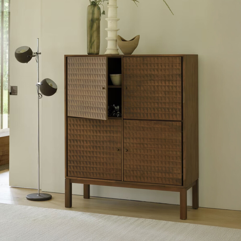 Ethnicraft Buffetkast 'Sono' Gevernist Teakhout, 144 x 116cm Ethnicraft Buffetkast 'Sono' Gevernist Teakhout, 144 x 116cm afbeelding 1