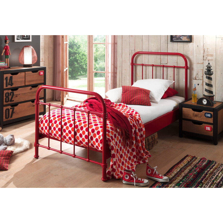 Vipack Kinderledikant Metalen bed, tienerbed, 1-persoons met lattenbodem afbeelding 1
