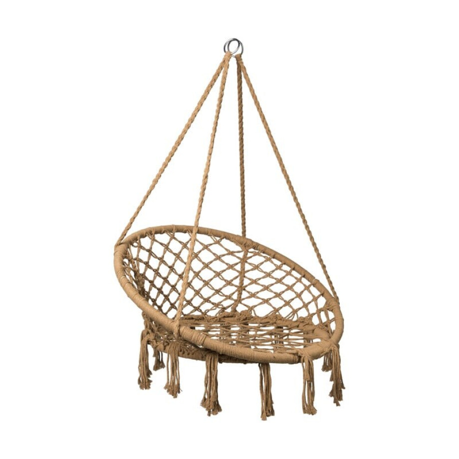Hangstoel knoet - bruin - ⌀80x100 cm afbeelding 