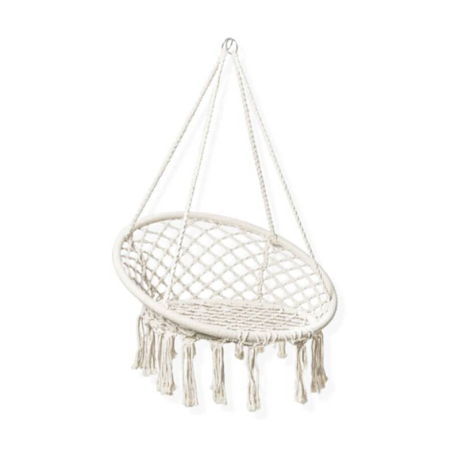 Hangstoel Knoet - beige - ø80x100 cm afbeelding 