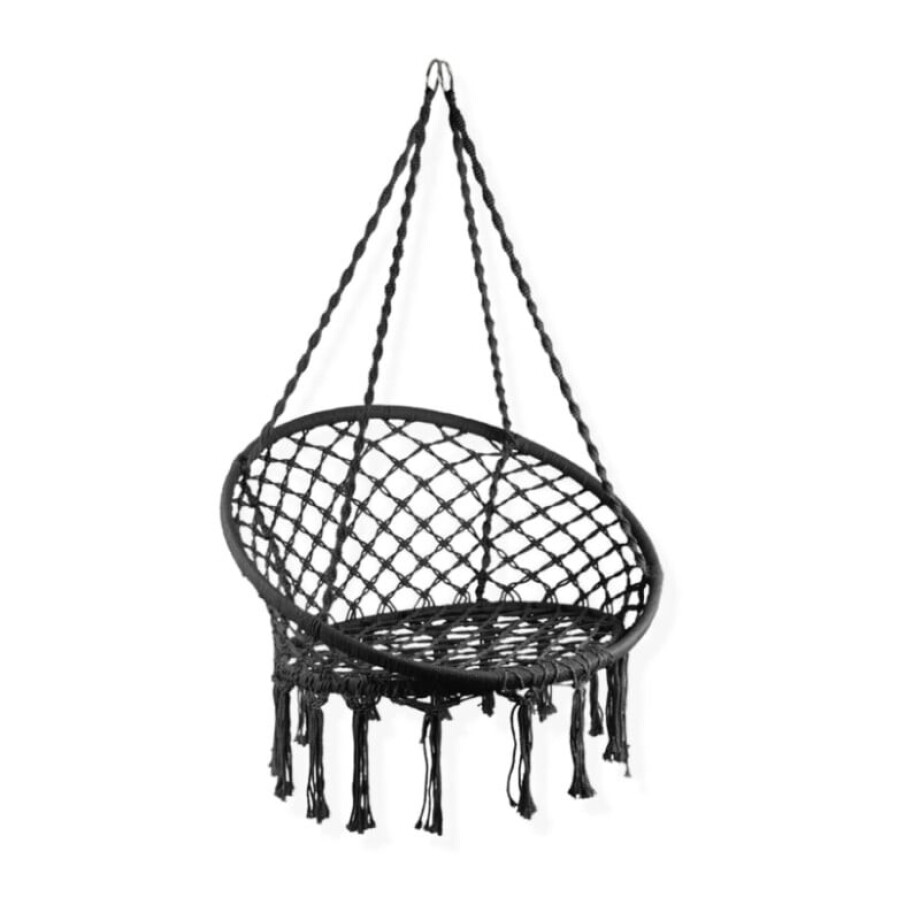 Hangstoel Knoet - zwart - ø80x100 cm afbeelding 