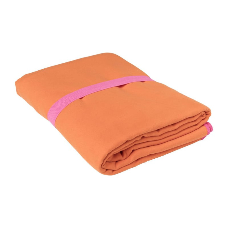 Microvezel handdoek - oranje/roze - 100x180 cm afbeelding 