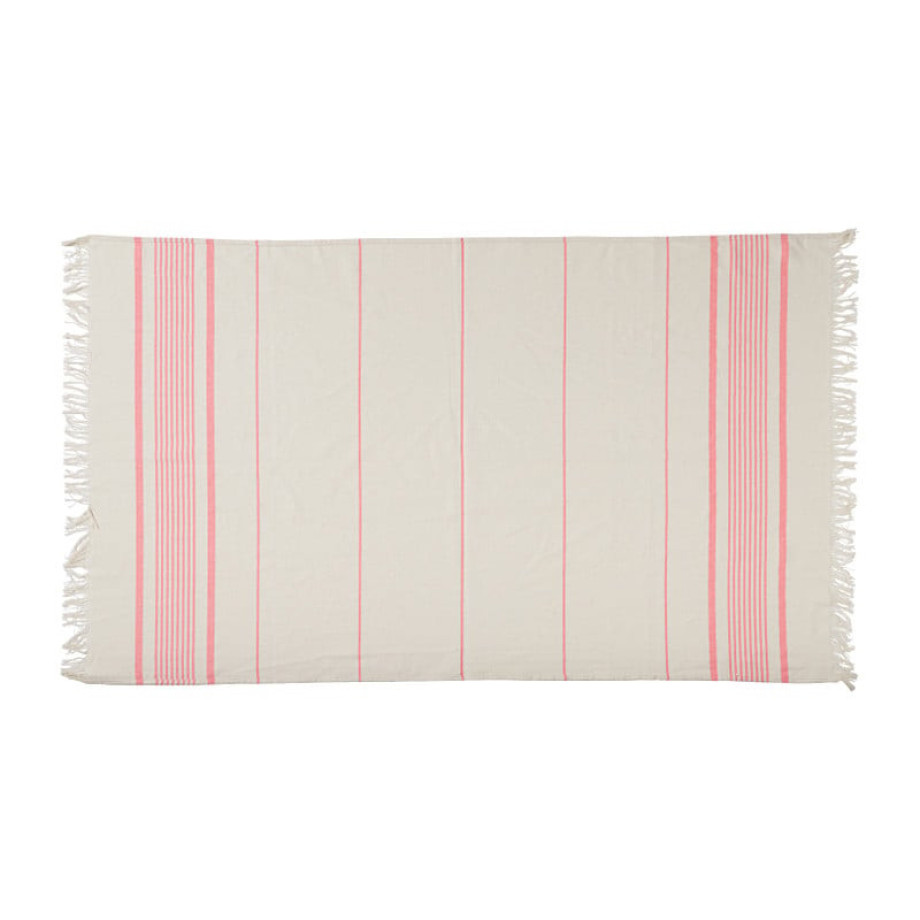 Hamamdoek Jenny - beige/roze - 90x150 cm afbeelding 