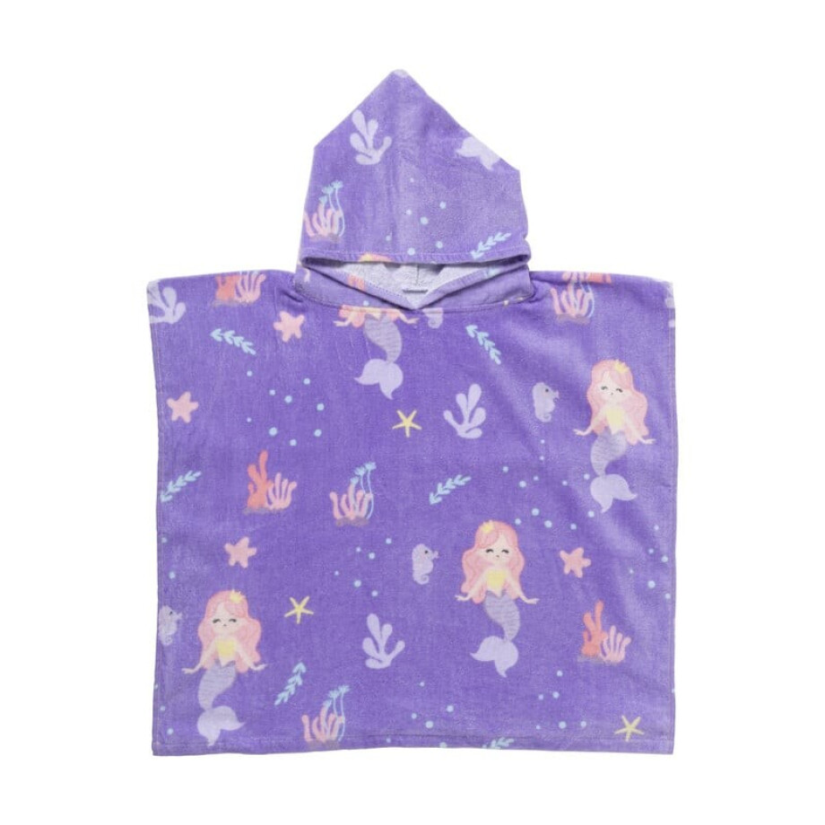 Strandponcho kids zeemeermin - multikleur - 60x110 cm afbeelding 