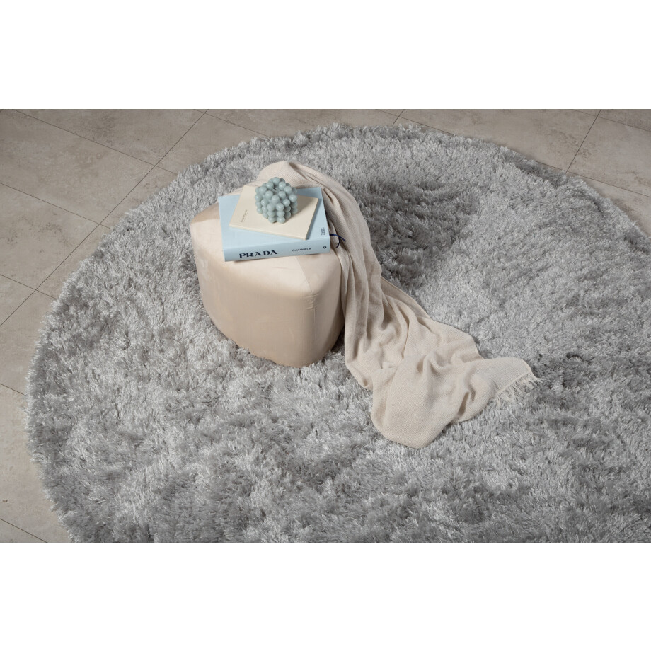 Nohr Rond Vloerkleed 'Kawanda' 200cm, kleur Zilver afbeelding 1