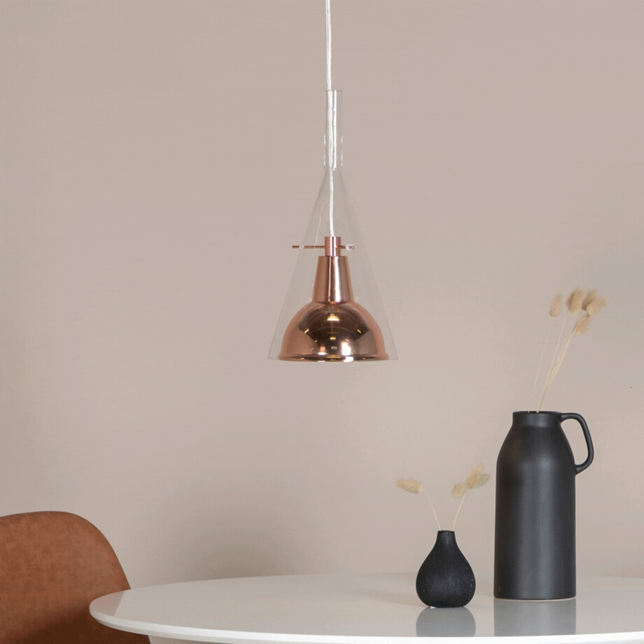 Nohr Hanglamp 'Jawara' Glas, kleur Koper afbeelding 1