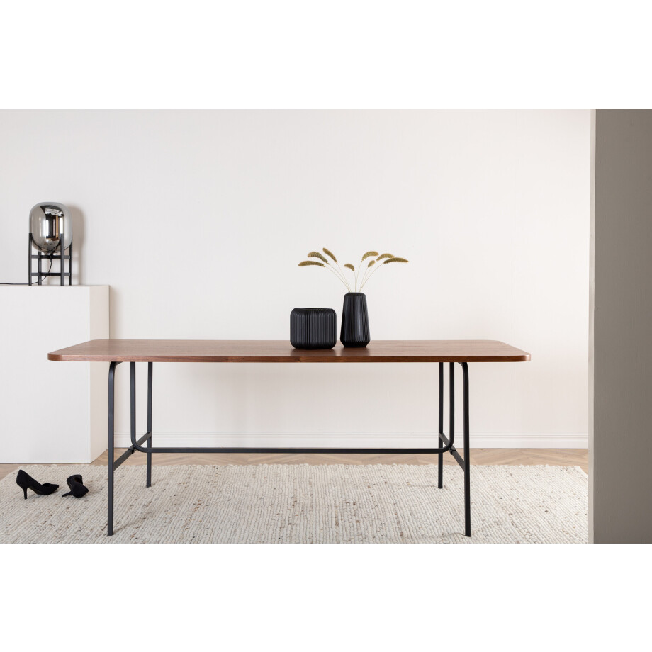 Nohr Eettafel 'Tramel' MDF, 200 x 90cm, kleur Walnoot afbeelding 1