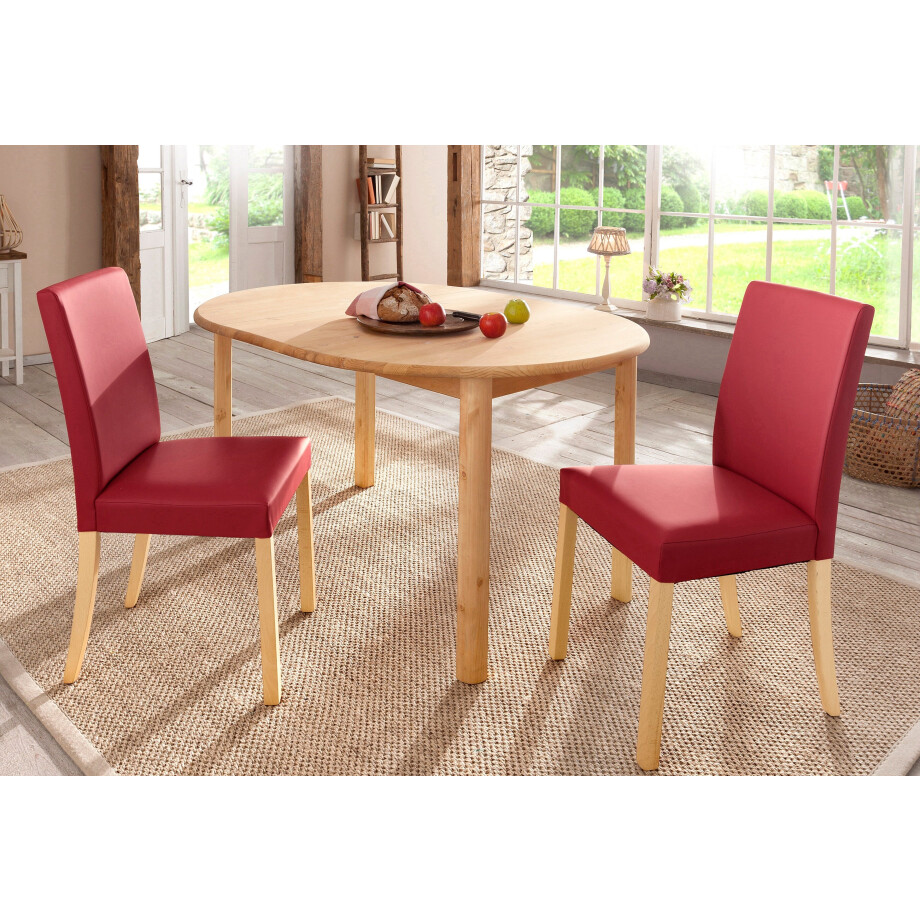 Home affaire Eetkamerstoel Nina gestoffeerde stoel landhuis, frame massief hout (set) afbeelding 1