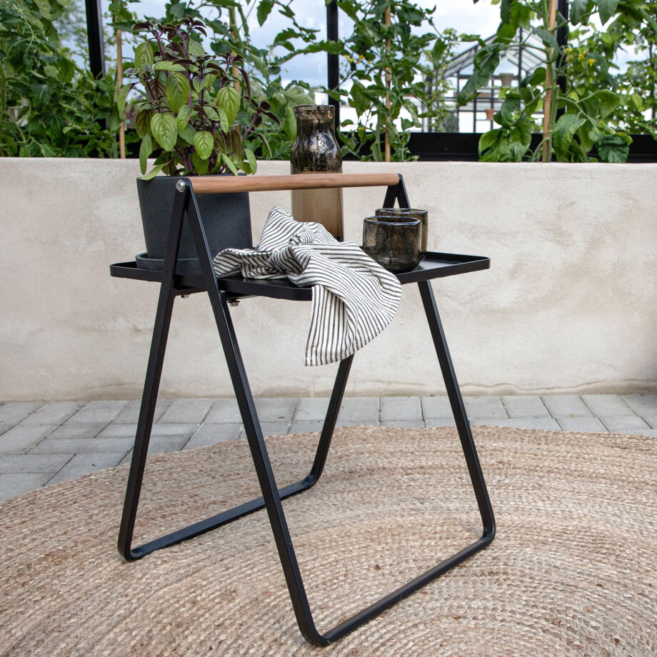 Nohr Outdoor Bijzettafel 'Redell' 43 x 43cm, kleur Zwart Nohr Outdoor Bijzettafel 'Redell' 43 x 43cm, kleur Zwart afbeelding 1