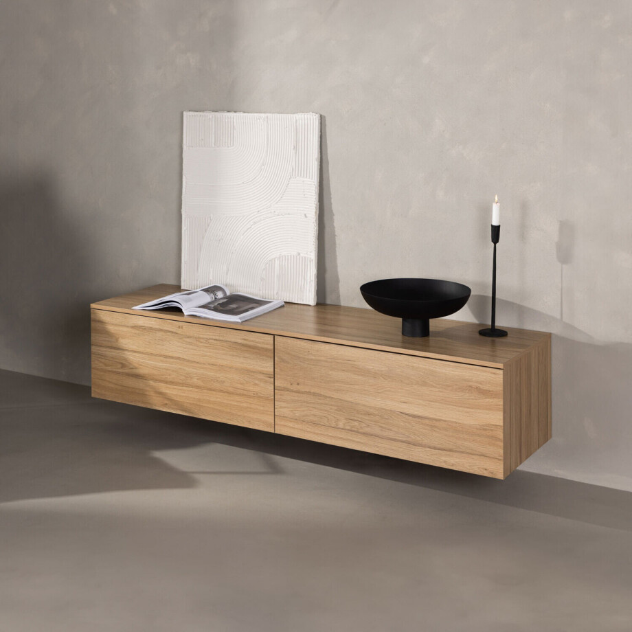 Nohr Zwevend TV-meubel 'Ericka' Eikenlook, 160cm, kleur Naturel Nohr Zwevend TV-meubel 'Ericka' Eikenlook, 160cm, kleur Naturel afbeelding 1