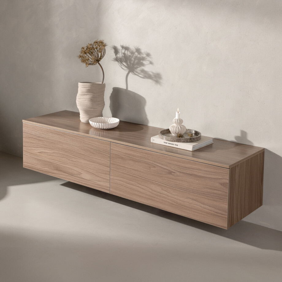 Nohr Zwevend TV-meubel 'Ericka' Walnootlook, 160cm afbeelding 1