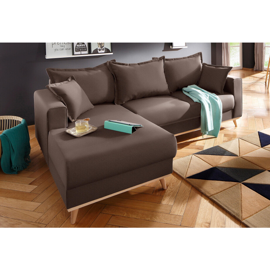 Home affaire Hoekbank Edina L-vorm ook in katoenmix-overtrekstof, in scandinavische stijl afbeelding 1