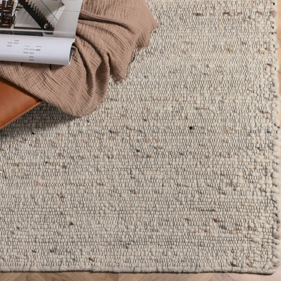 Nohr Vloerkleed 'Quintell' Wol, 160 x 230cm, kleur Beige afbeelding 1