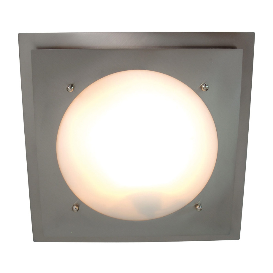 näve Plafondlamp 1x e27x60w, s: 34 cm, h: 8 cm, glazen plafondlamp d: 34 cm afbeelding 1