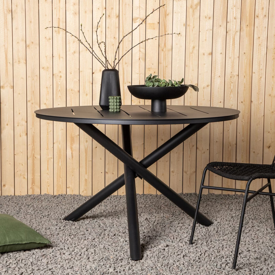 Nohr Ronde Tuintafel 'Markeshia' 120cm, kleur Zwart Nohr Ronde Tuintafel 'Markeshia' 120cm, kleur Zwart afbeelding 1