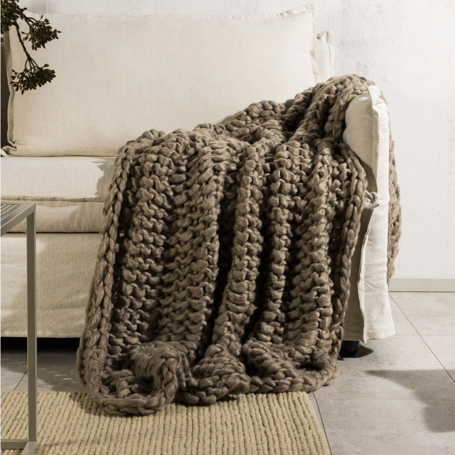 Nohr Plaid 'Alvis' 170 x 130cm, kleur Bruin Nohr Plaid 'Alvis' 170 x 130cm, kleur Bruin afbeelding 1