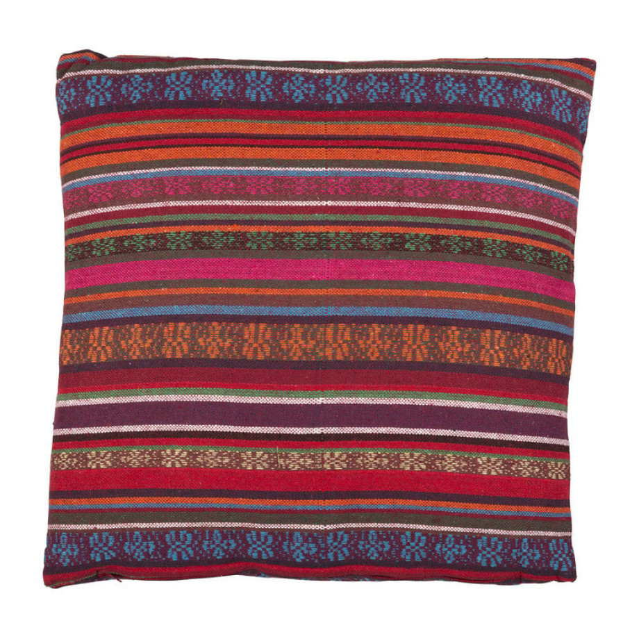 Sierkussen Mexican - rood/paars - 60x60 cm afbeelding 