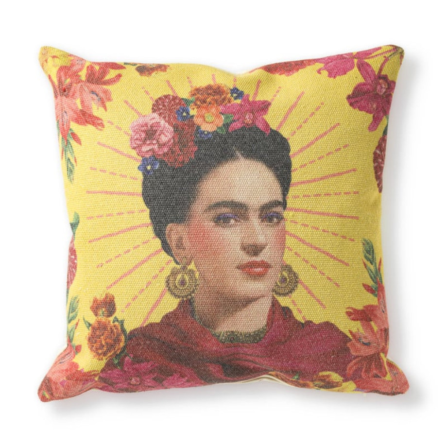 Sierkussen Frida - geel - 45x45 cm afbeelding 