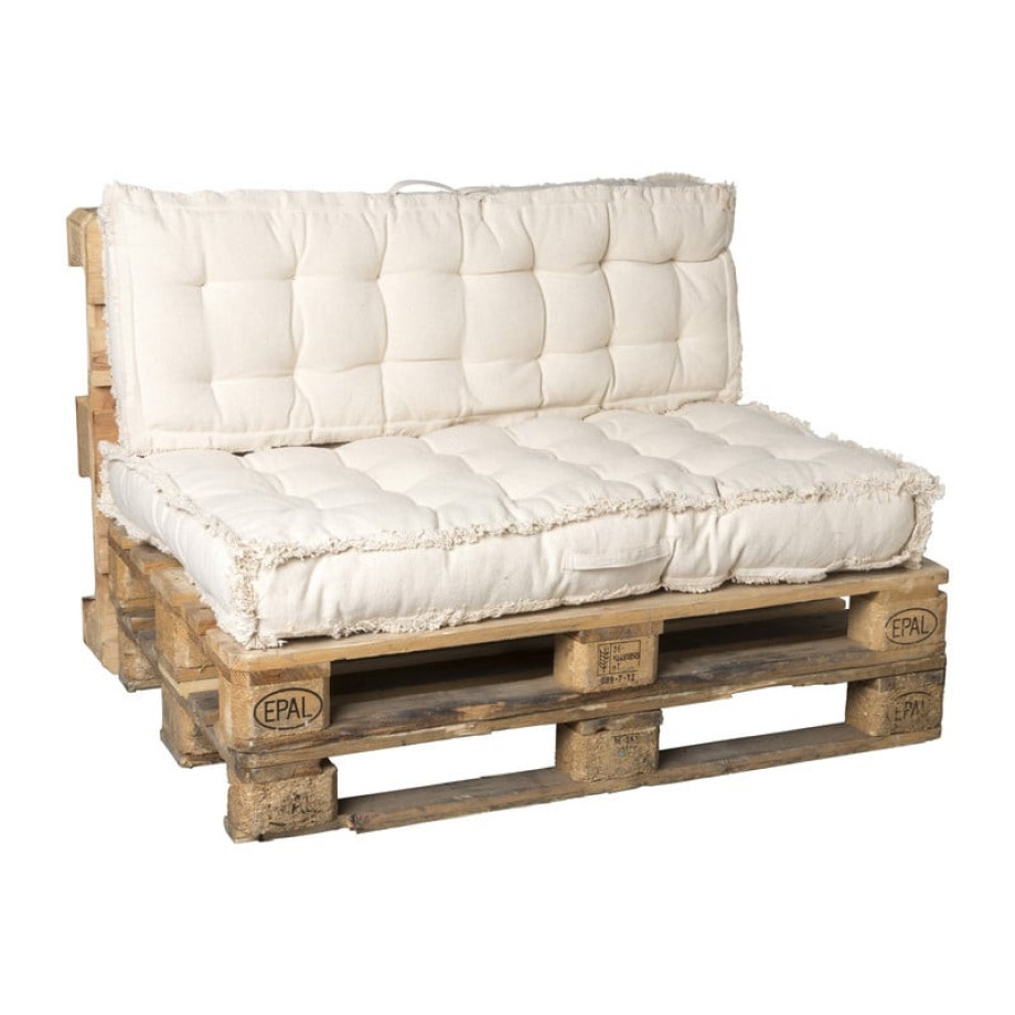 Luxe palletkussens 120x80 cm - naturel - set van 2 afbeelding 