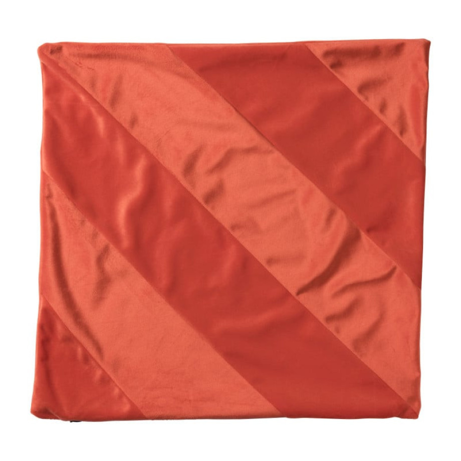 Kussenhoes streep - rood - 43x43 cm afbeelding 