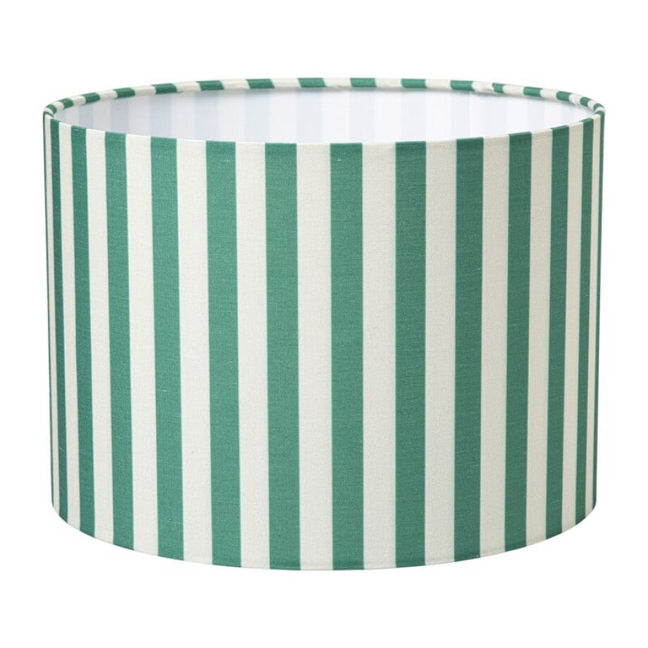 Lampenkap streep - groen/wit - ø24.5x17.5 cm afbeelding 