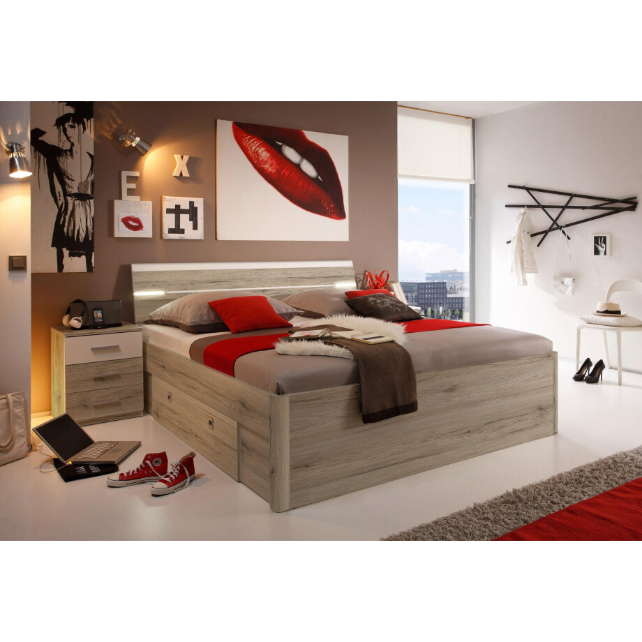 Schlafkontor Bed incl. 2 nachtkastjes en 2 lades afbeelding 1
