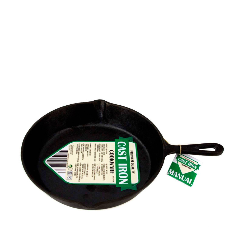 Easyline CasaLupo Koekenpan Cast Iron Gietijzer - ø 25 cm - Zonder anti-aanbaklaag afbeelding 