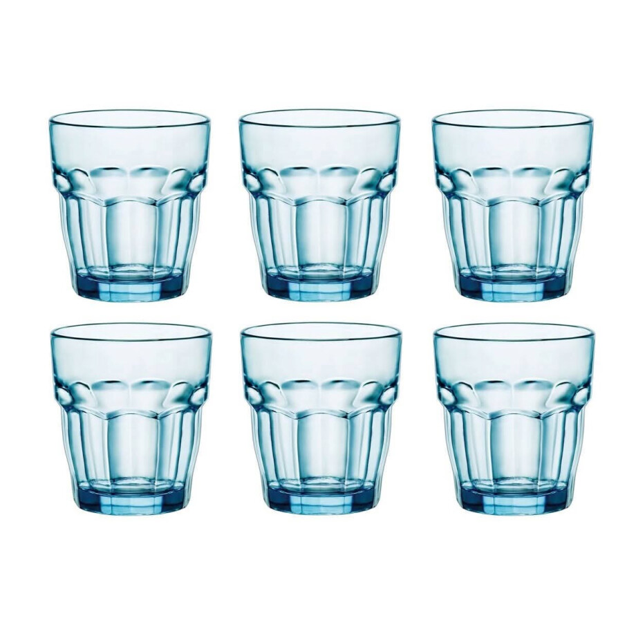 Bormioli Rocco Waterglazen Rock Bar - Blauw - 270 ml - 6 stuks afbeelding 