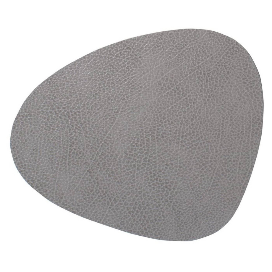 LIND DNA Placemat Hippo - Leer - Anthracite Grey - 44 x 37 cm afbeelding 