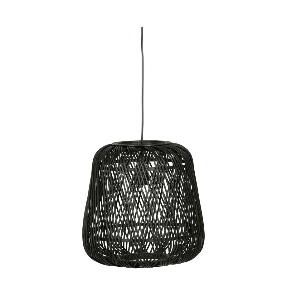 WOOOD Exclusive Moza Hanglamp - Bamboe - Zwart - 36x36x36 afbeelding 